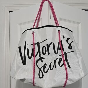 Victoria's Secret Pink and White Tote Bag